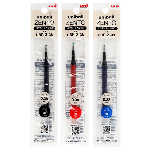 유니볼 젠토 수성 리필심 0.38mm 10개 1타 - 상품 이미지