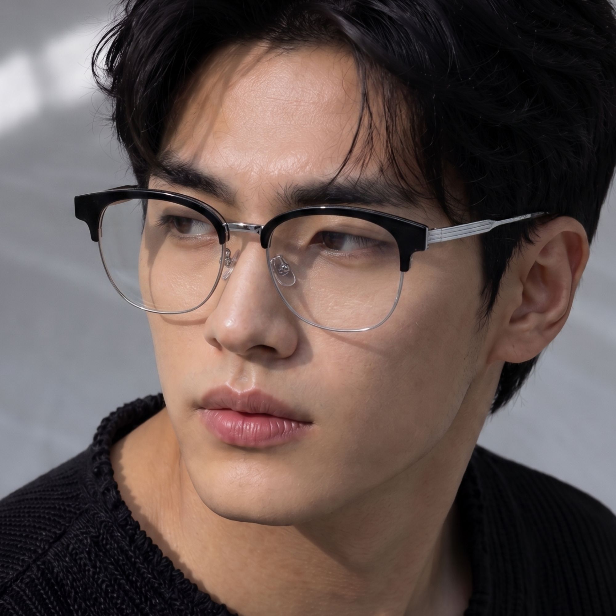 152mm 빅사이즈 티타늄 하금테 안경테 청광 변색 대두안경 제미로디 JAMES 이미지 7