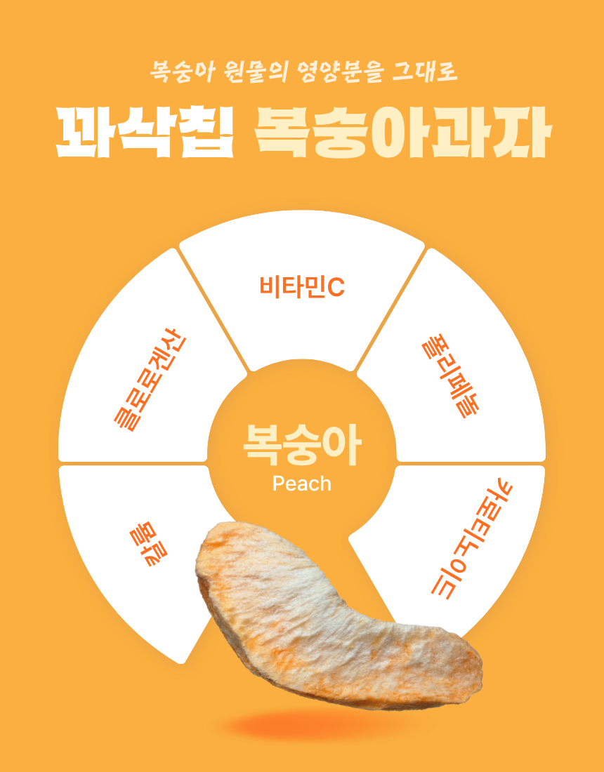 동결건조 말린 복숭아 과일 칩 간식 과자 혼자먹는 꽈삭칩 20g, 1개 이미지 6