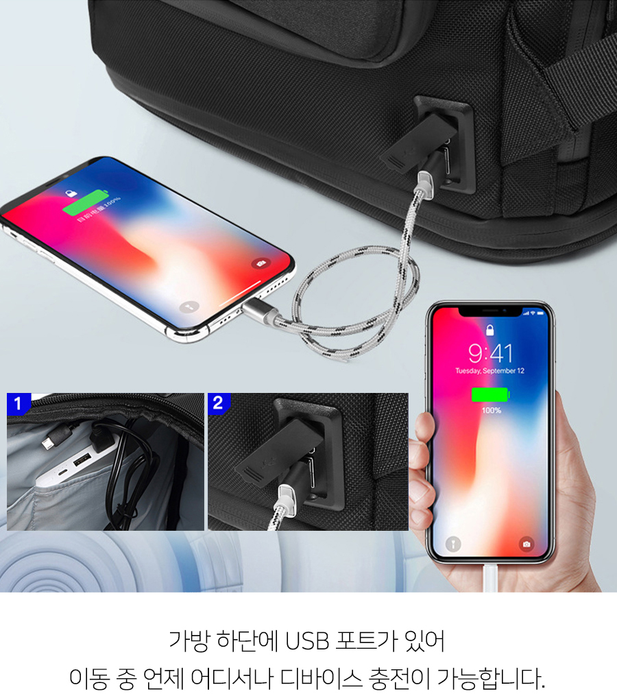 오주코 남자 여행용 보스턴백 1박2일 헬스 스포츠 캐리어 이미지 7