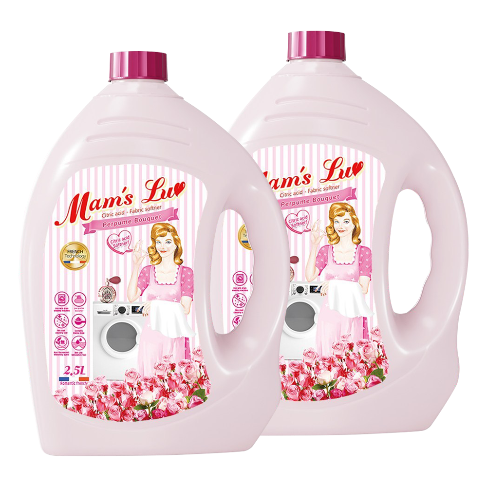맘스럽 섬유유연제 대용량 섬유린스 퍼퓸부케 에이프릴 핑크로즈, 2.5L, 2개 - 상품 이미지