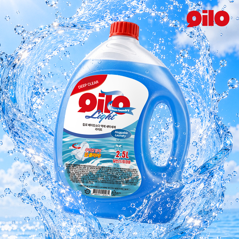3+1 킬로 베이킹소다 액체 세탁세제 라이트 2.5L 대용량 일반 드럼 겸용 액상 실내건조 - 상세 이미지 5