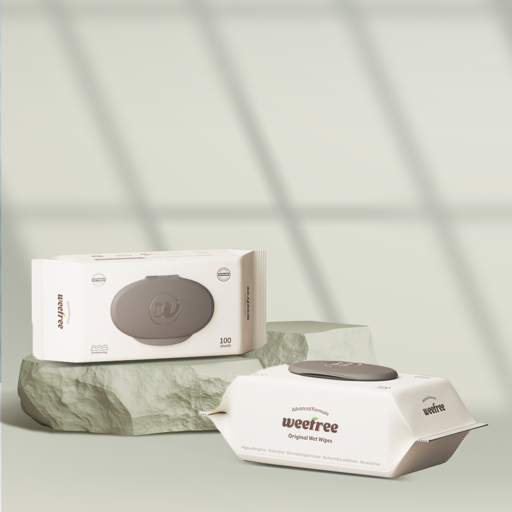 위프리 제로 그레이 도톰한 저자극 아기물티슈 엠보싱 100매, 20개 - 상품 이미지