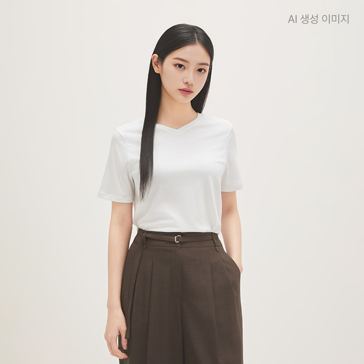 로엠 올데이 베이직 V넥 티셔츠 RMHWG24R02 - 상세 이미지 2
