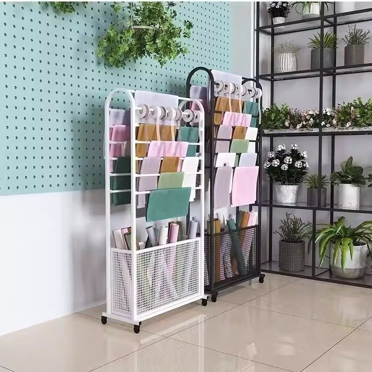 이동식 리본걸이 행거 원단 포장지 보관대 정리 선반 12단 80 - 상세 이미지 3