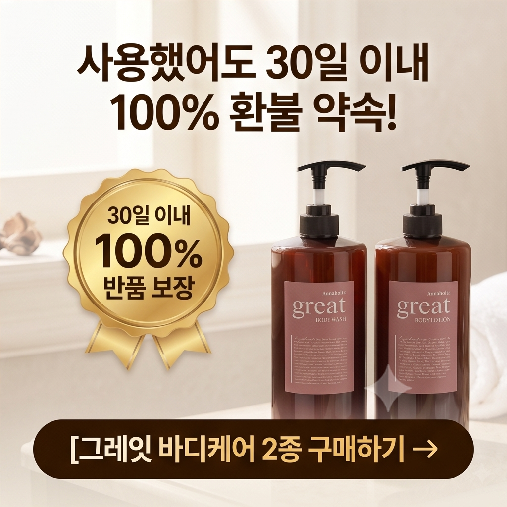 안나홀츠 그레잇 바디로션 바디워시 2종 세트 1000ml 고보습 약산성 대용량 밀크 바디클렌져 샤워젤 천연 자몽향 - 상세 이미지 2