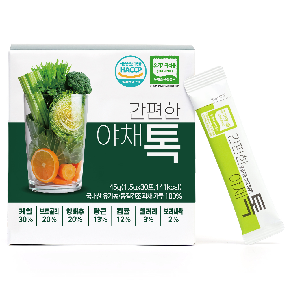 산마을 유기농 간편한 야채톡 동결건조 야채가루 분말 1.5g, 30개 상품 이미지