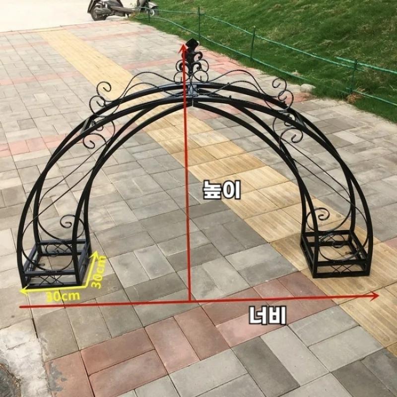 아치형 철제 대문 상부장식 1.5m, 블랙 - 상세 이미지 3