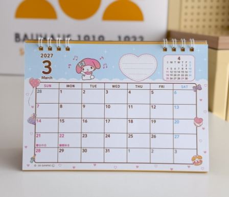 마이멜로디 2027년 탁상 데스크 달력 마멜 - 상품 이미지