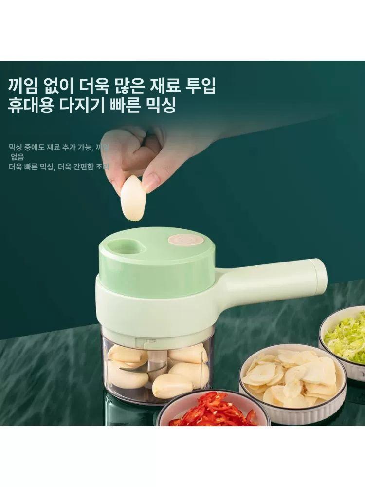 전동 마늘 다지기 다용도 채소 슬라이서 소형 손잡이형 가정용 조리도구 가정용 +슬라이스2-in-1 - 상세 이미지 4