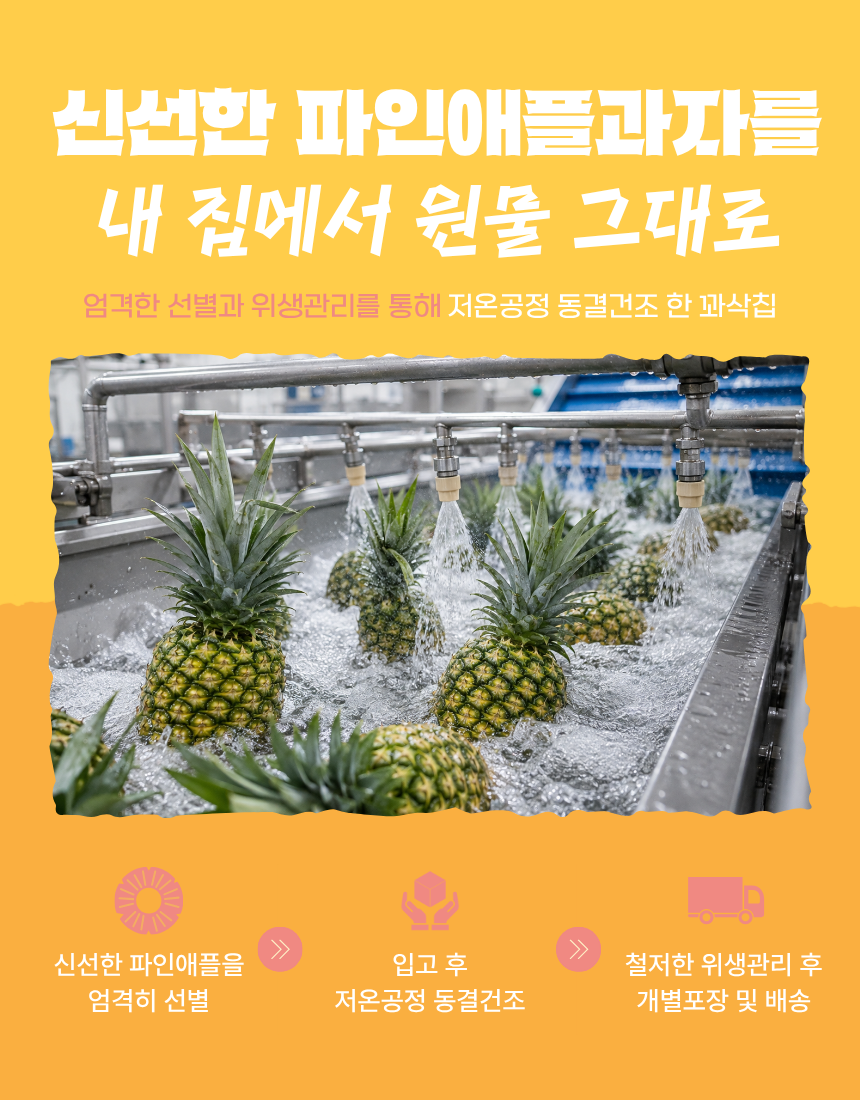 저칼로리 저당 과자 동결건조 과일 파인애플칩 혼자먹는 꽈삭칩 20g, 5개 - 상세 이미지 3