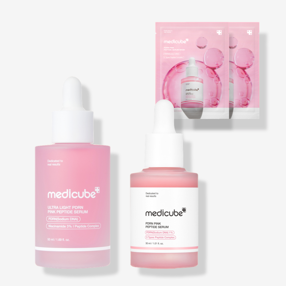 [네이버단독] 메디큐브 PDRN 토닝 부스팅 앰플 2종세트 (울트라 라이트 앰플 50ml 1개+펩타이드 앰플30ml 1개) - 상품 이미지