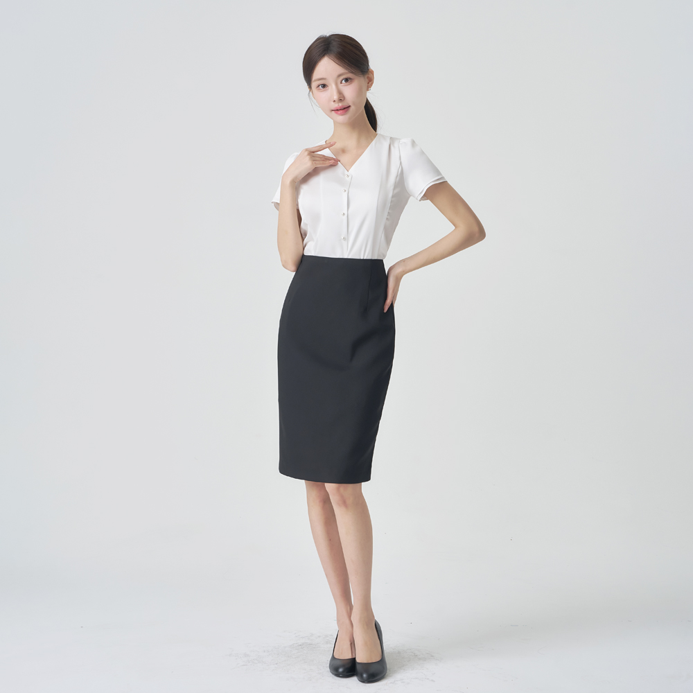 정장스커트 면접치마 [심플 반 하이웨스트] 이미지 7