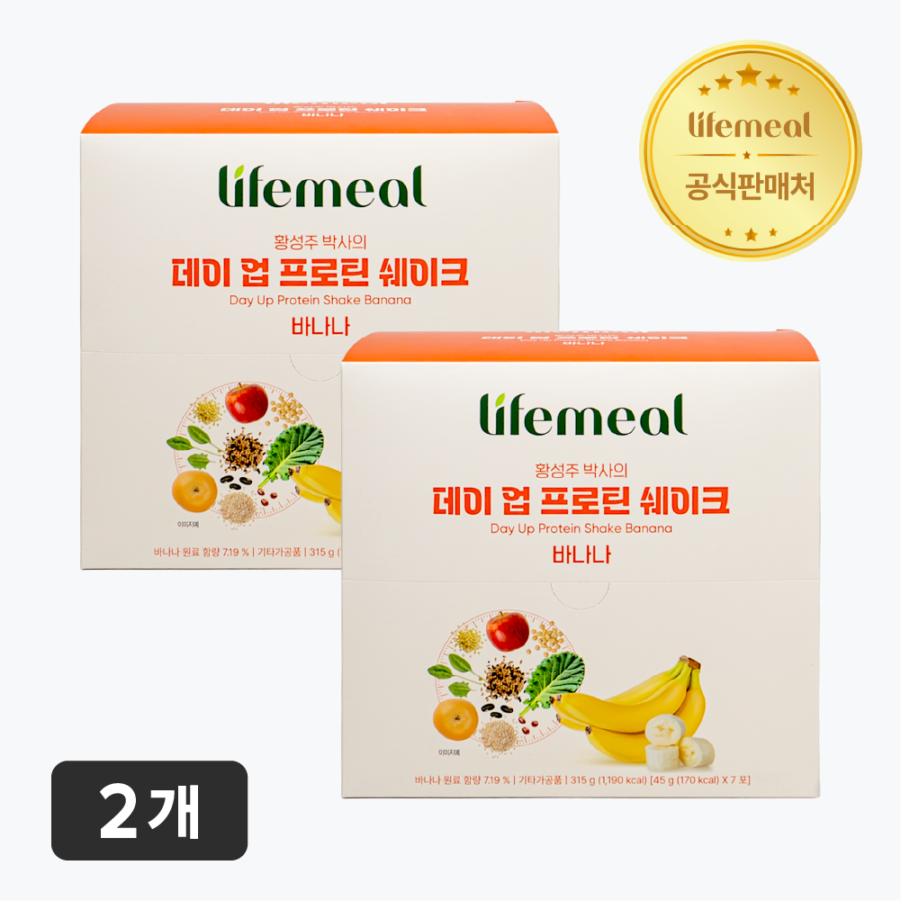 황성주 박사의 데이 업 프로틴 쉐이크 식물성 단백질 파우치 바나나맛, 45g, 14개 - 상품 이미지