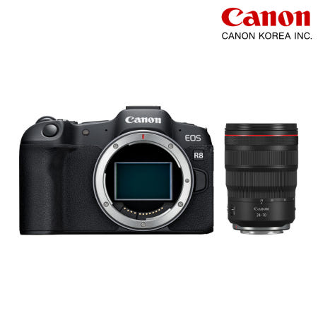 캐논 캐논 총판 정품 EOS R8 BODY+RF 24-70mm F2.8L IS USM 풀프레임 미러리스 카메라