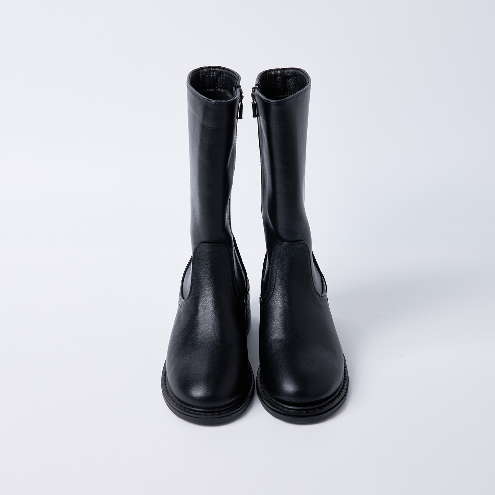 플라틴베이지 여성 미들부츠 하프부츠 5cm 블록힐 가을 겨울 반부츠 - 상세 이미지 2