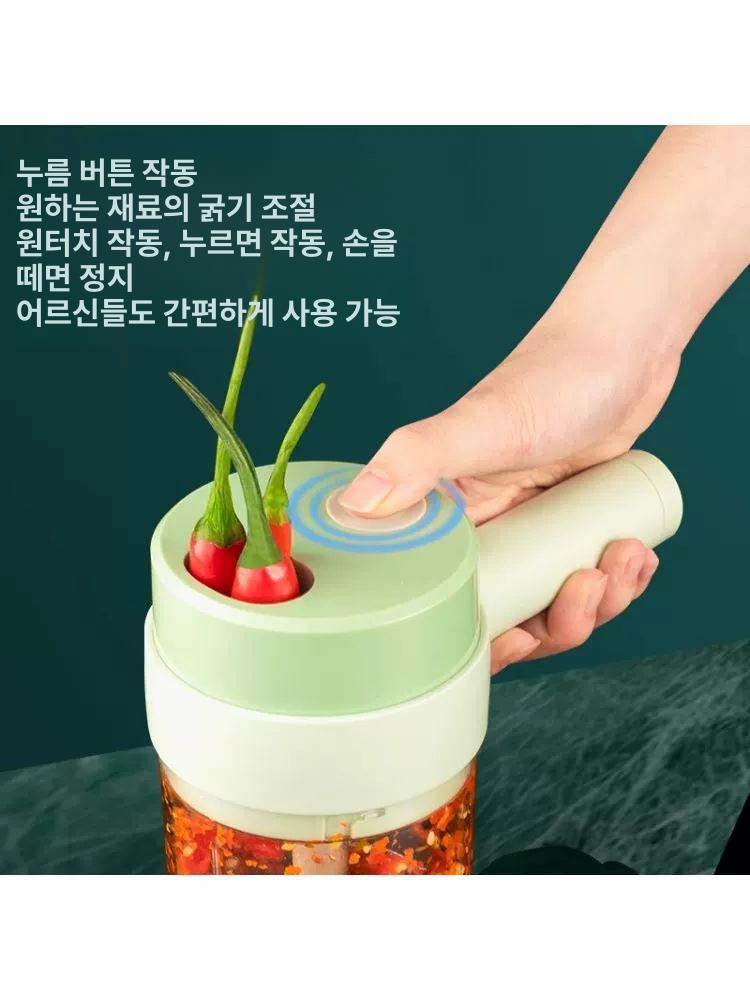 전동 마늘 다지기 다용도 채소 슬라이서 소형 손잡이형 가정용 조리도구 가정용 +슬라이스2-in-1 - 상세 이미지 5