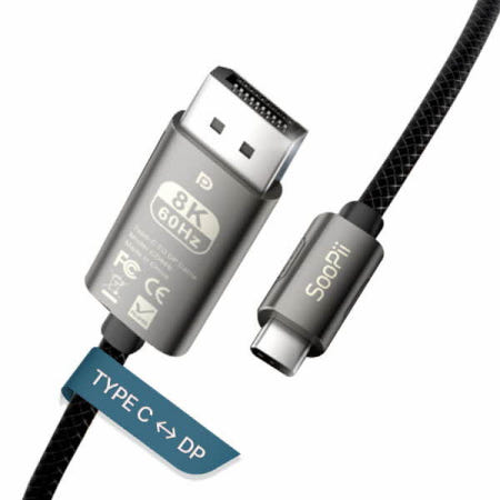 Soopii USB C타입 to DP 8K 60Hz 양방향 미러링 케이블 CD86B 1m