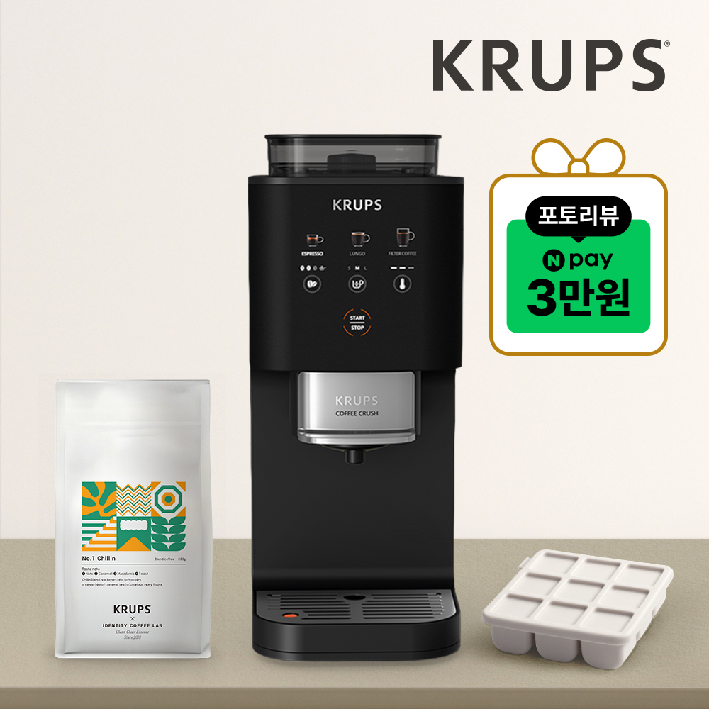 KRUPS 크룹스 초슬림 전자동 커피머신 커피크러쉬 블랙 SA4028K0 가정용 에스프레소 머신 홈카페