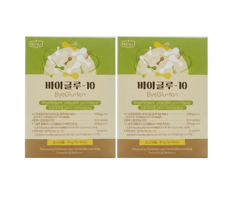 글루텐분해효소 바이글루-10 ByeGluten 바이글루텐 3g X 30포, 2개 - 상품 이미지
