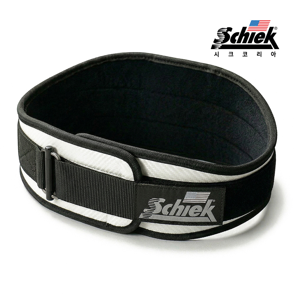 SCHIEK CF3006 화이트 카본 헬스 벨트 리프팅 복압 크로스핏 웨이트 운동 시크 쉬크 - 메인 이미지