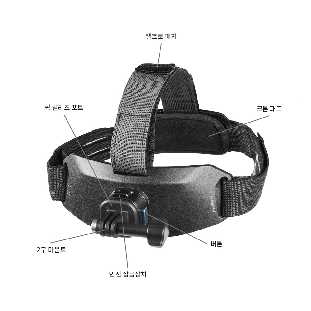 스몰리그 6304 DJI 오즈모 액션6 나노 액션캠 헤드 스트랩 마운트 - 상세 이미지 3