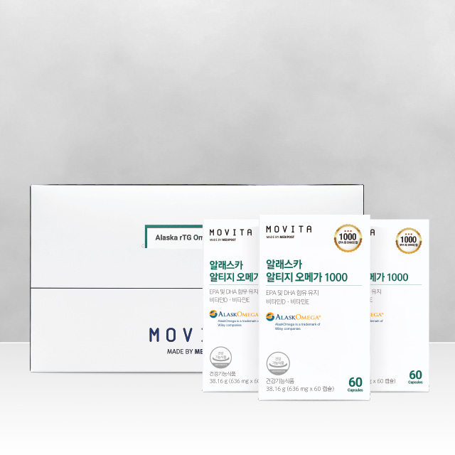 모비타 알래스카 알티지오메가1000 rTG 고함량 EPA DHA 오메가3 60캡슐, 3개