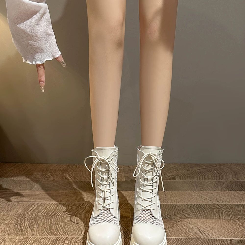 여성 여름앵클부츠 메쉬 시스루 펀칭 기본형 - 상세 이미지 4