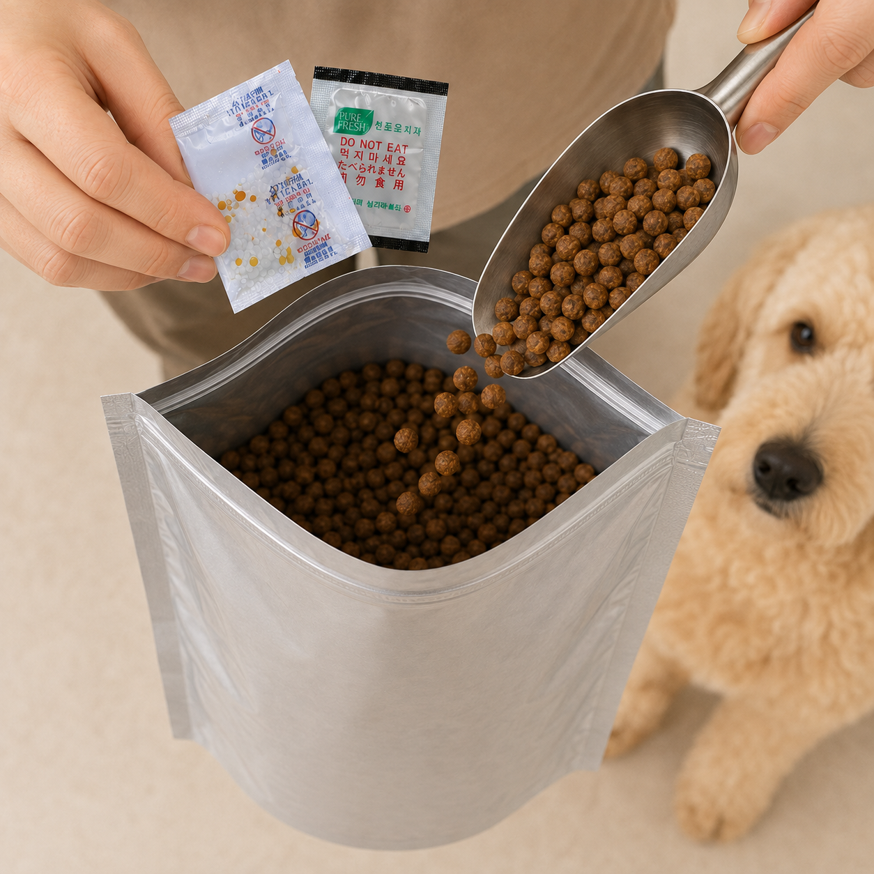 강아지 고양이 사료 소분 팩 세트 1kg 습기제거제 산소흡수제 20x30cm, 1매, 1개 이미지 8