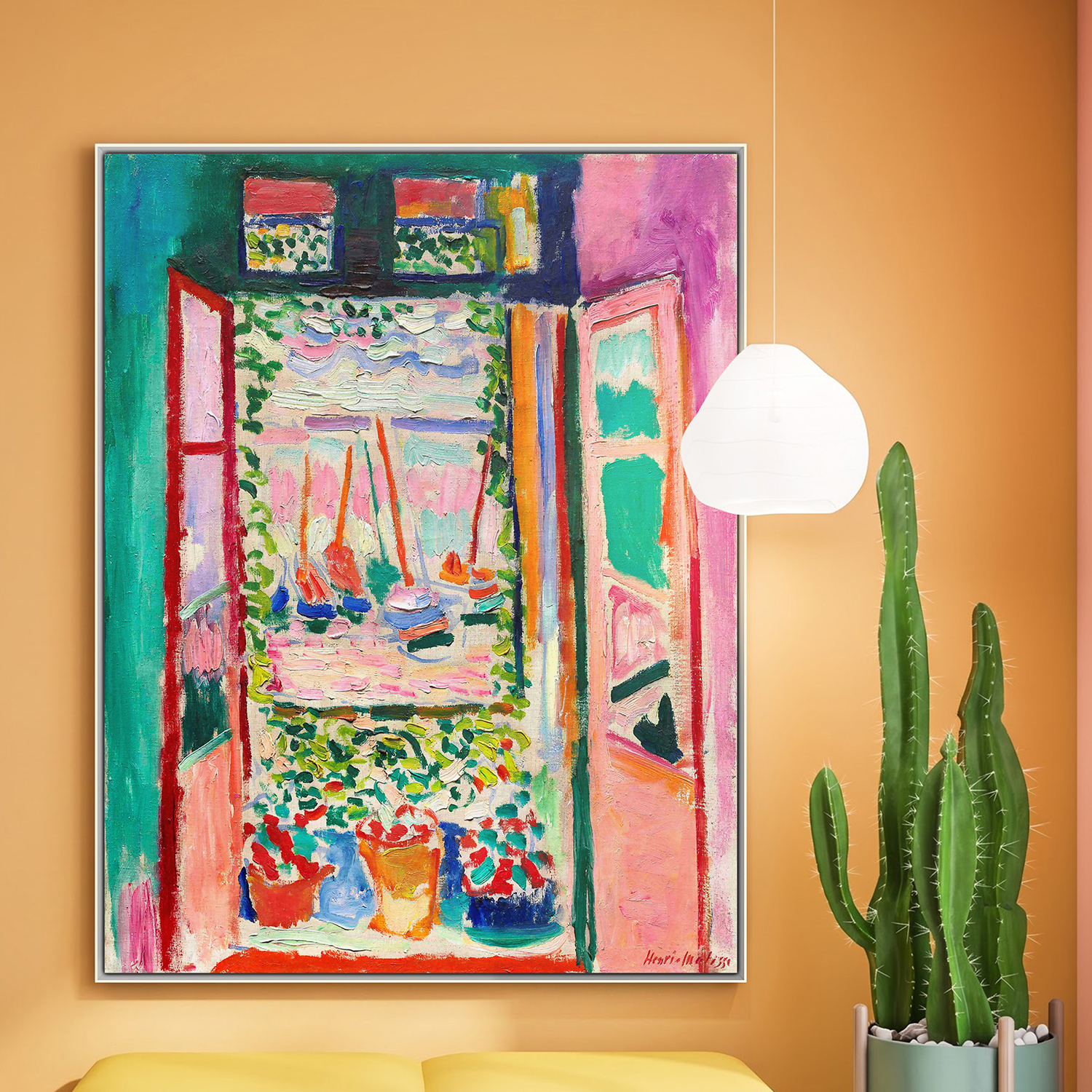 위아트 앙리마티스 인테리어 거실 아이방 추상화 그림 액자 말과 여성 기수 그리고 광대 띄움 화이트 액자 - 상세 이미지 4