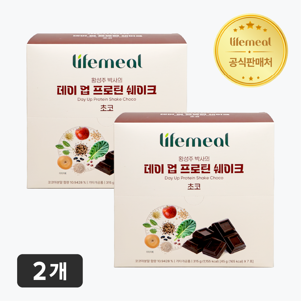 황성주 박사의 데이 업 프로틴 쉐이크 식물성 단백질 파우치 초코맛, 45g, 14개 - 상품 이미지