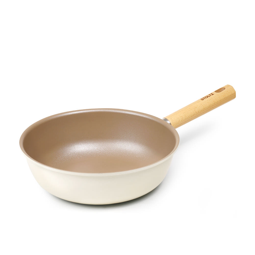 STOLTZ 슈톨츠 쿡웨어 IH 인덕션용 웍팬 궁중팬 28cm, 베이지 이미지 6
