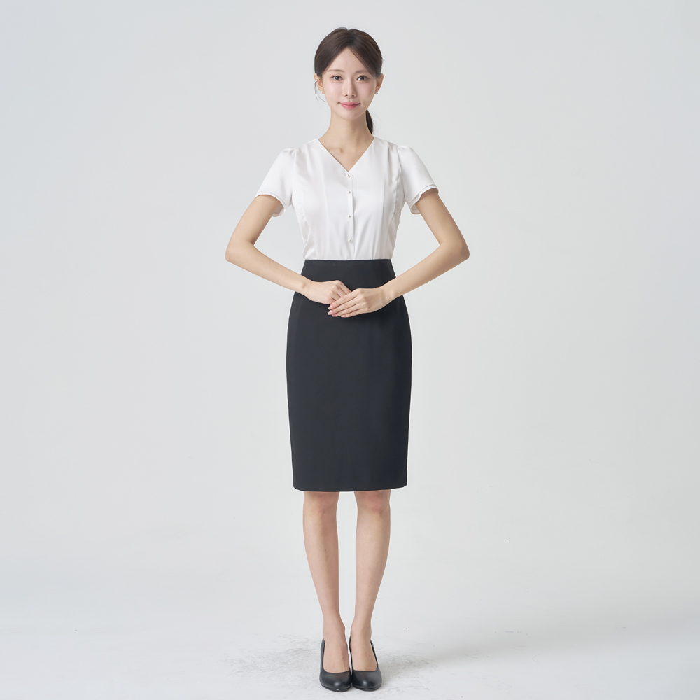 정장스커트 면접치마 [심플 반 하이웨스트] 이미지 8
