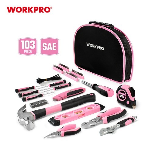 워크프로 가정용 공구세트 DIY 핑크 집수리 집들이 선물 키트 103종 WP206800 - 상세 이미지 2