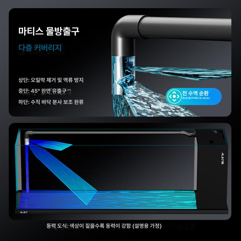 무환수어항 수족관 자동청소 어항세트 금붕어 어항 재즈블랙 80x31 cm 이미지 6