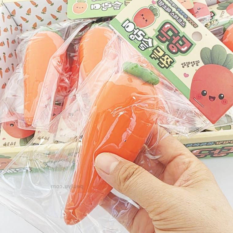 당근모양말랑이 말랑스퀴시볼 촉감 스트레스토이 어린이감각놀이 - 상품 이미지