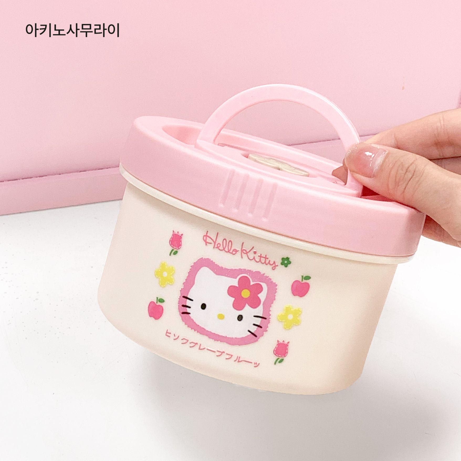 헬로키티 도시락통 밀폐형 직장인 학생 피크닉 야외 휴대용 테이크아웃 도시락 박스 플라워 600ml - 상세 이미지 4