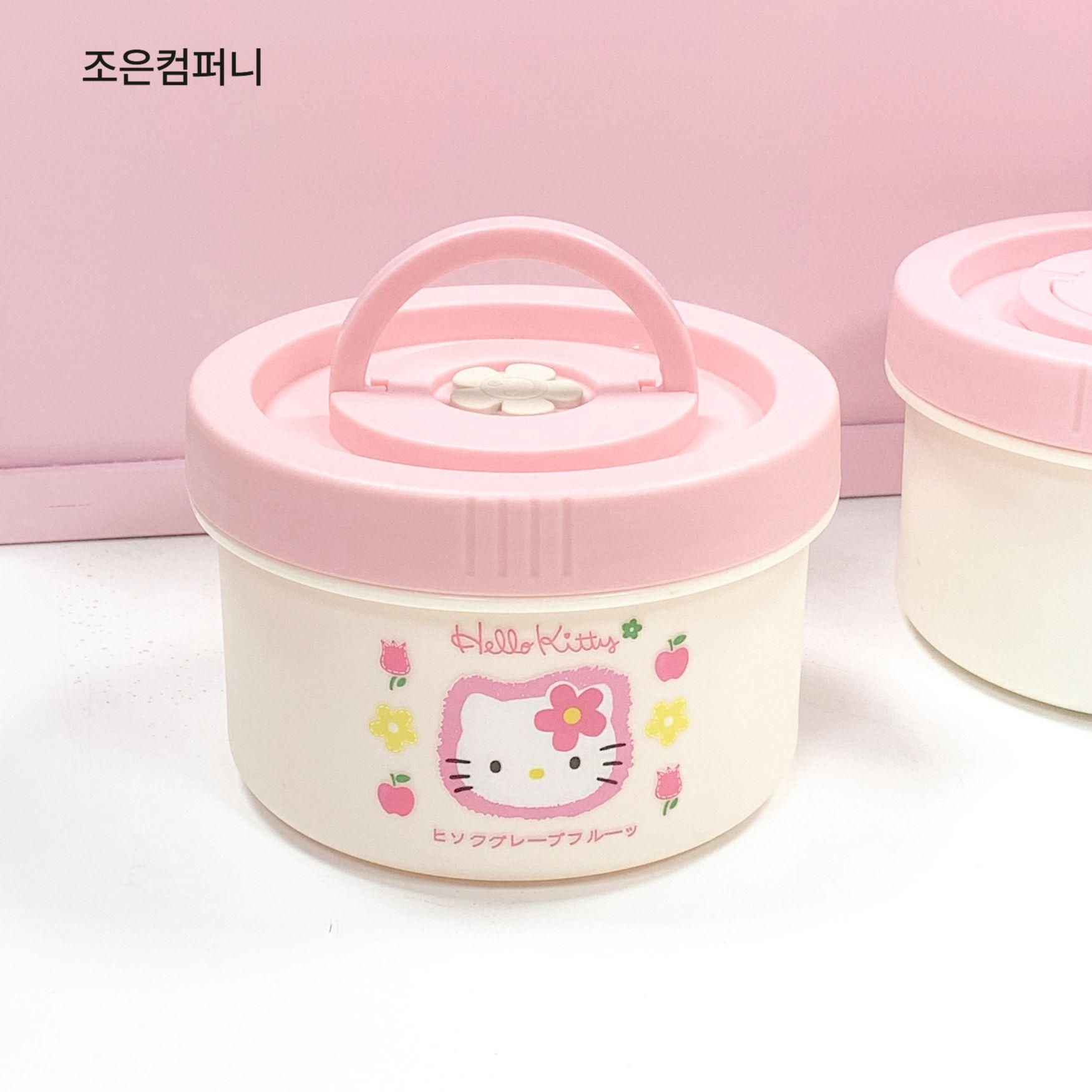 헬로키티 도시락통 밀폐형 직장인 학생 피크닉 야외 휴대용 테이크아웃 도시락 박스 플라워 600ml - 상세 이미지 4