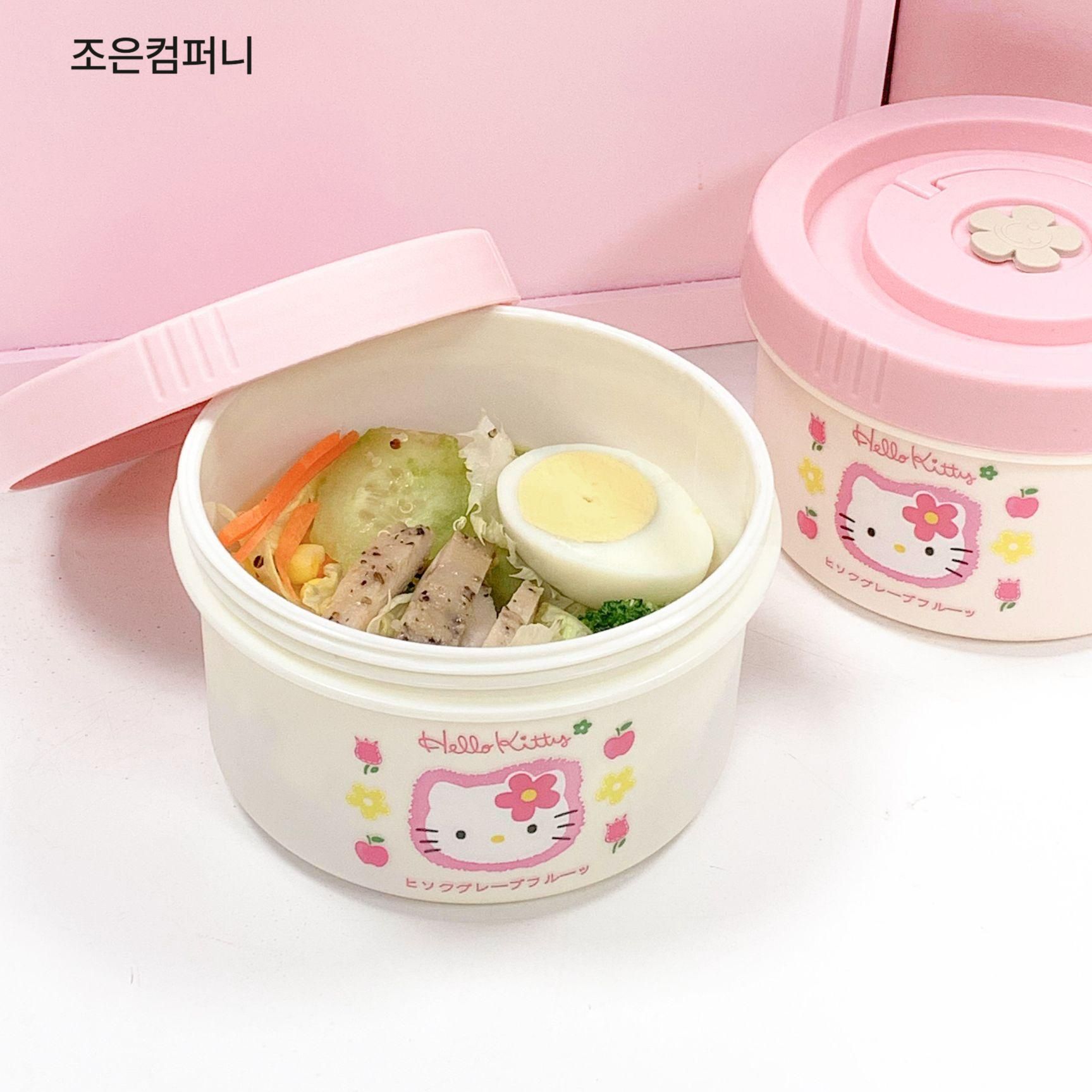 헬로키티 도시락통 밀폐형 직장인 학생 피크닉 야외 휴대용 테이크아웃 도시락 박스 플라워 600ml - 상세 이미지 2