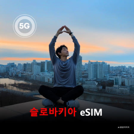 (주)뜨거운청춘 슬로바키아 이심 eSIM 데이터 전용 매일 무제한 이심통