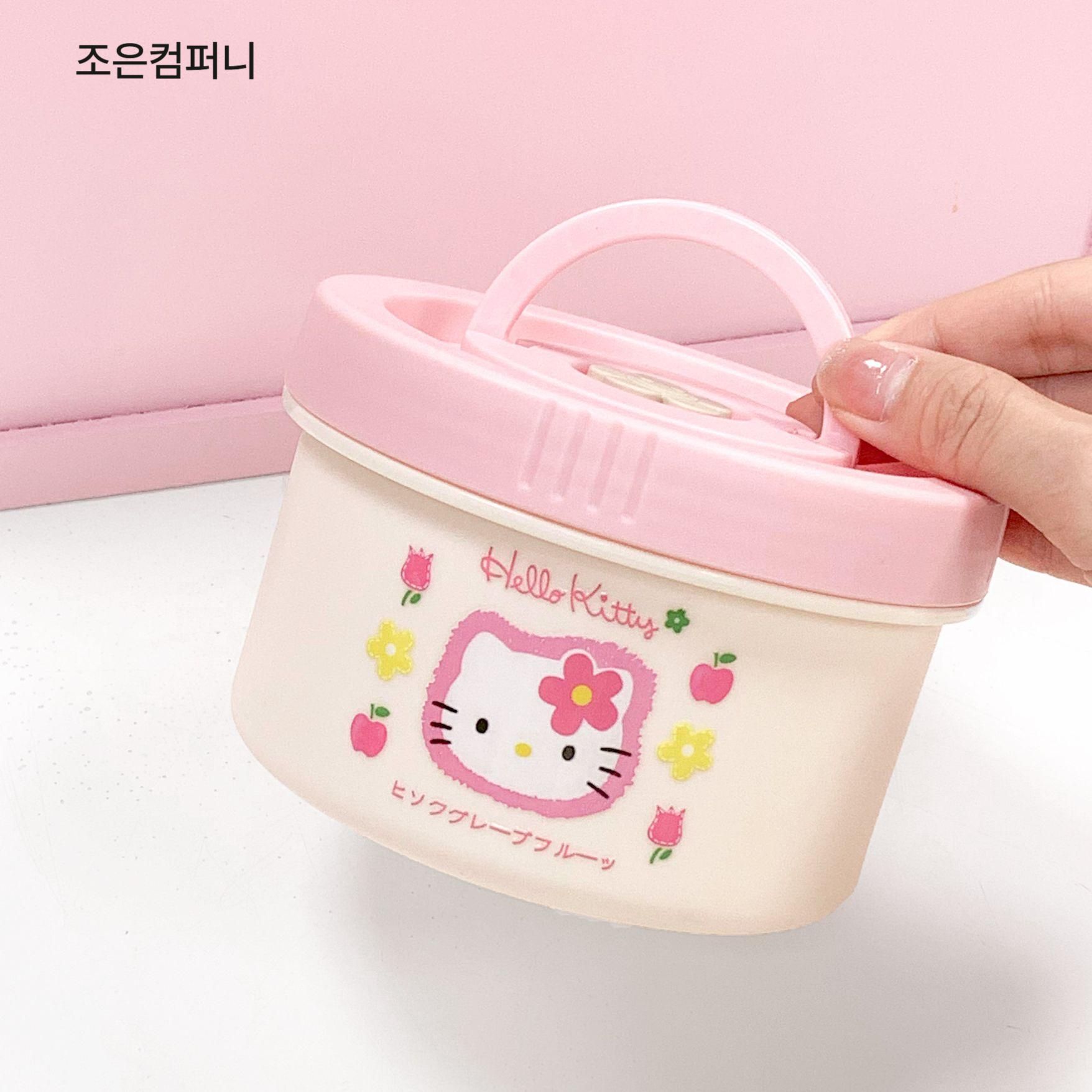 헬로키티 도시락통 밀폐형 직장인 학생 피크닉 야외 휴대용 테이크아웃 도시락 박스 플라워 600ml - 상세 이미지 3