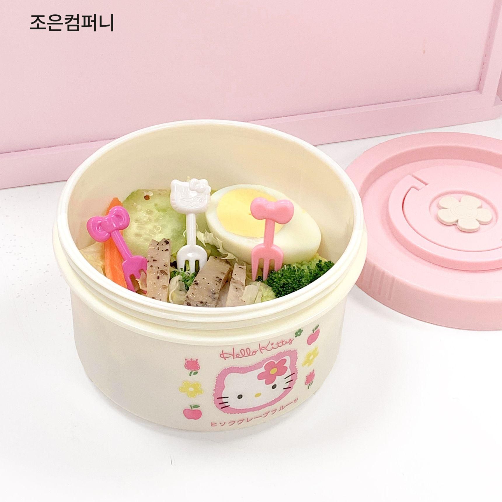 헬로키티 도시락통 밀폐형 직장인 학생 피크닉 야외 휴대용 테이크아웃 도시락 박스 플라워 600ml - 상세 이미지 5