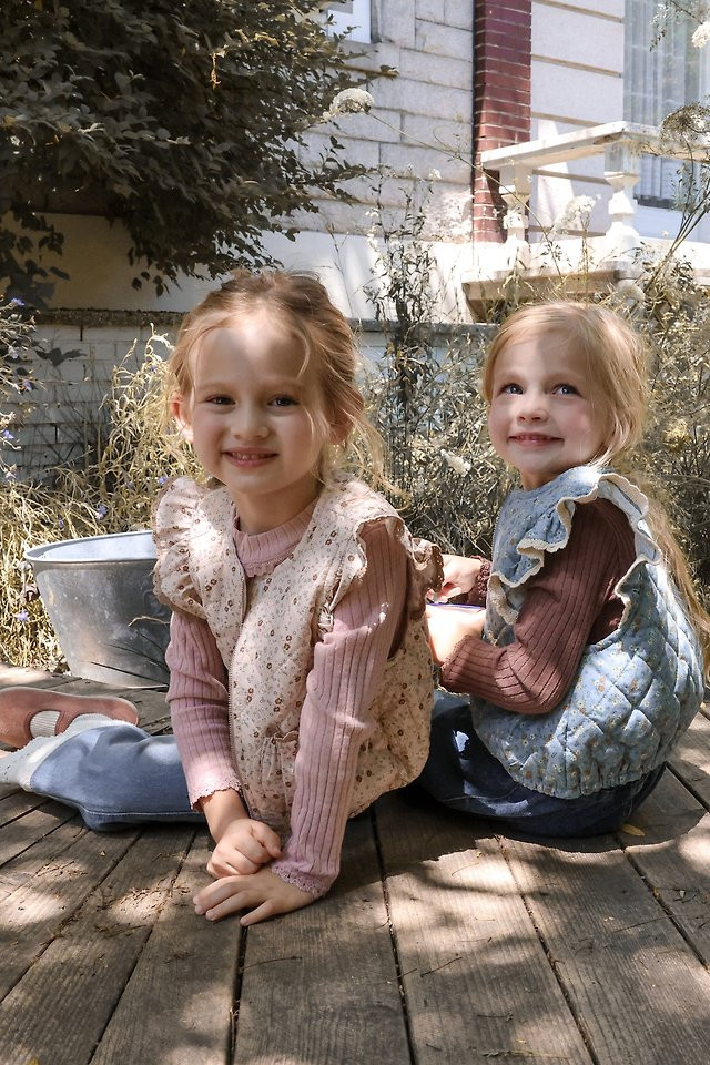 푸엘라플로 26가을 세나베스트 유아 여아 플라워 프릴 패딩조끼 90-140 - 상세 이미지 2