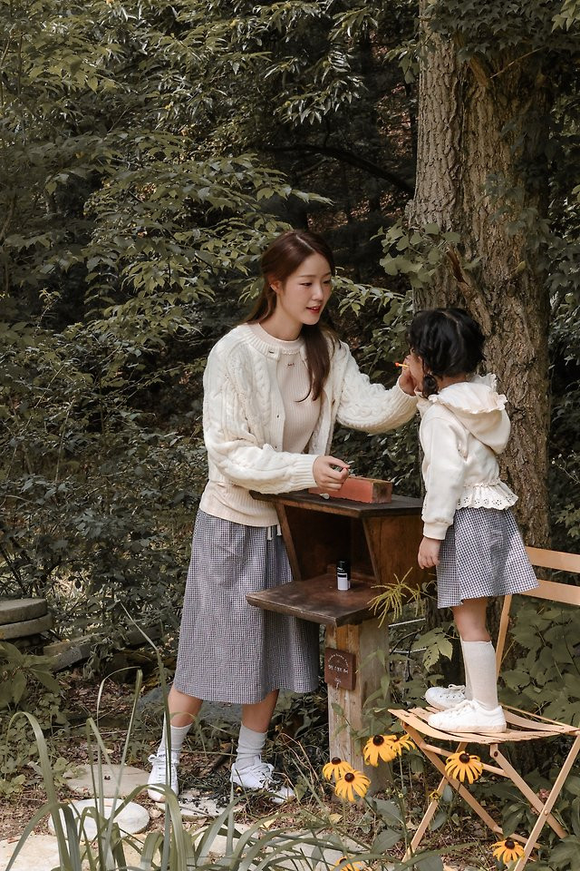 푸엘라플로 26가을 벨라스커트 맘커플 모녀룩 유아 여아 체크스커트 90-140 이미지 6