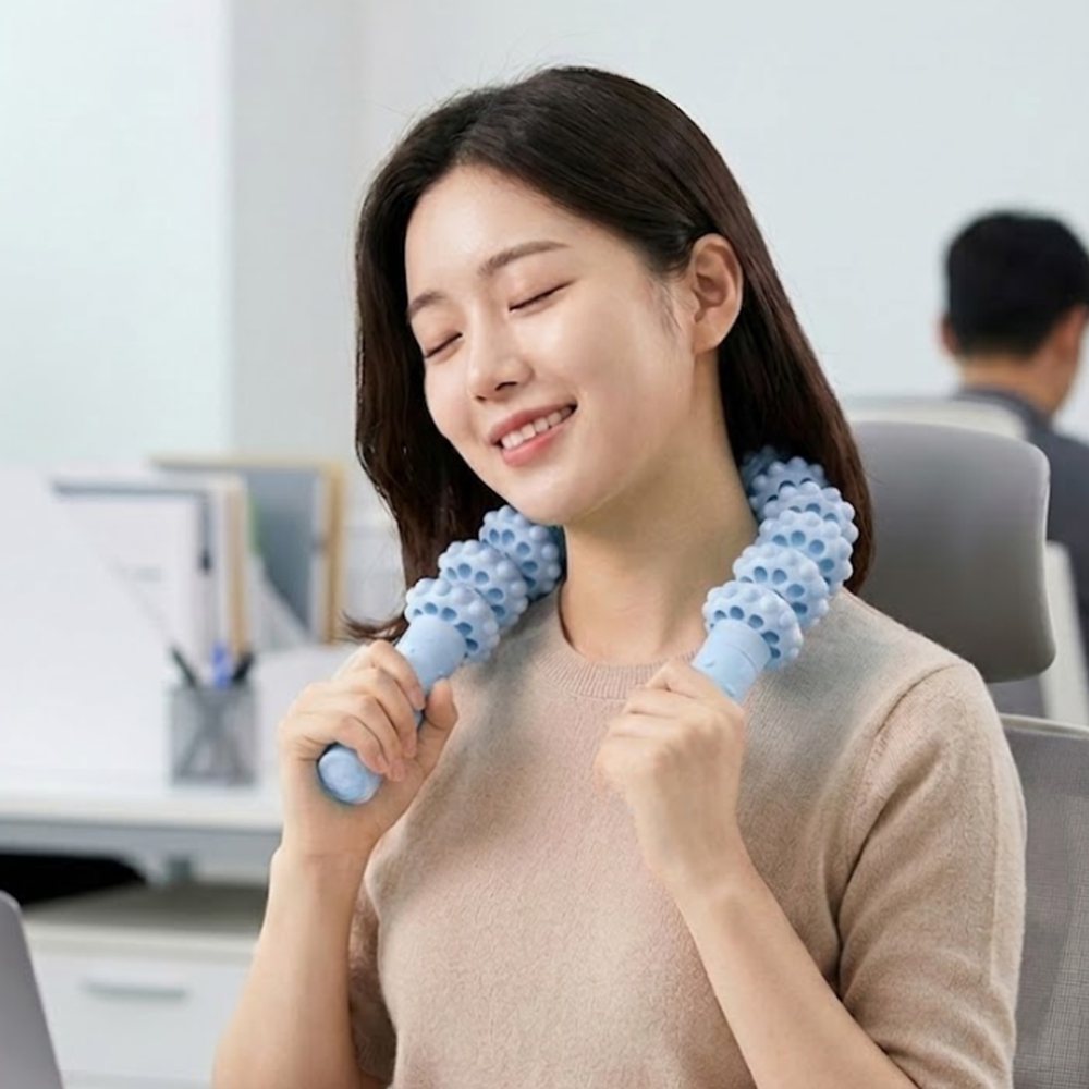핏좋은 롤링마사지스틱 등마사지도구 목어깨 릴렉스 등지압기 종아리봉 - 상세 이미지 3