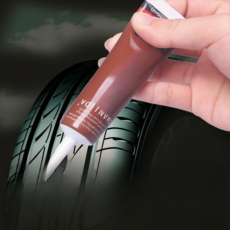 타이어 접착제 바퀴 수리 본드 빵꾸 복구 자전거 복원 자동차 타이어 수리용 접착제 - 25ml + 도구 - 상품 이미지