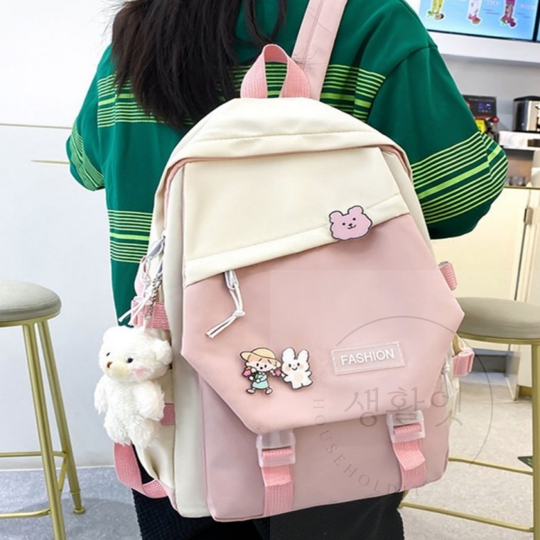 캐주얼 백팩 핑크 노트북가방