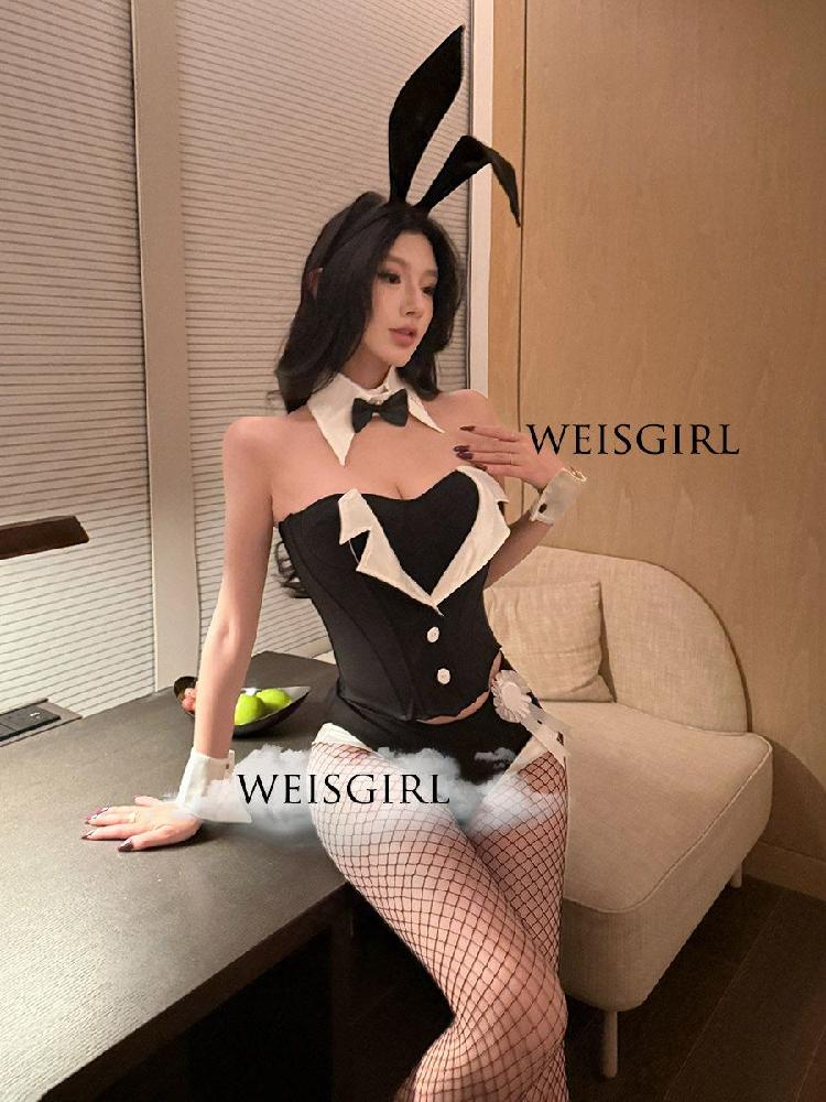 할로윈 섹시 토끼 의상 코스튬 여성 코스프레 블랙 풀세트 S-M - 상세 이미지 3