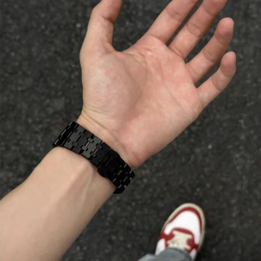 애플워치11 울트라3 스트랩 버터플라이 버클 프레임 일체형 체인 메탈 밴드 - 상세 이미지 5