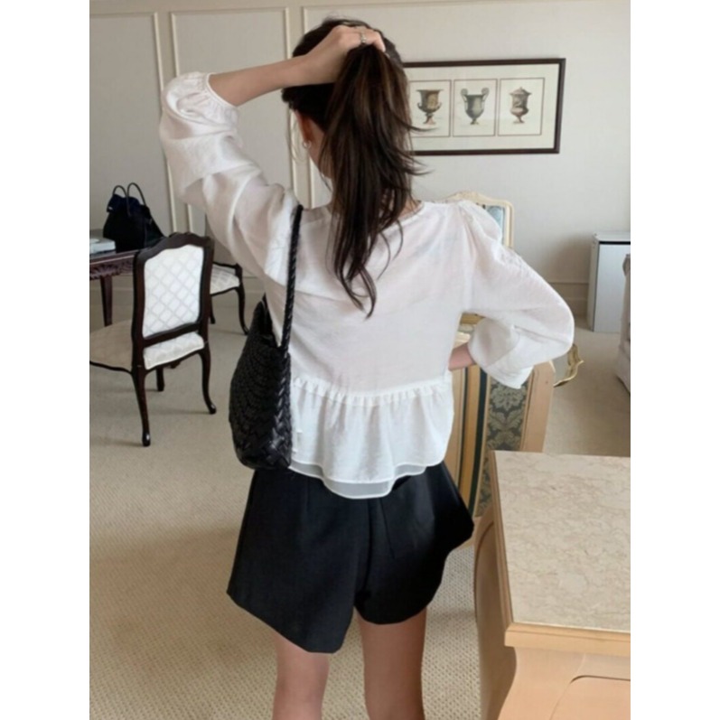 언니네 산지직송3 노윤서 블라우스 티셔츠 여성 여름 코디 패션 4화 레이스 러플 상의 - 상세 이미지 2
